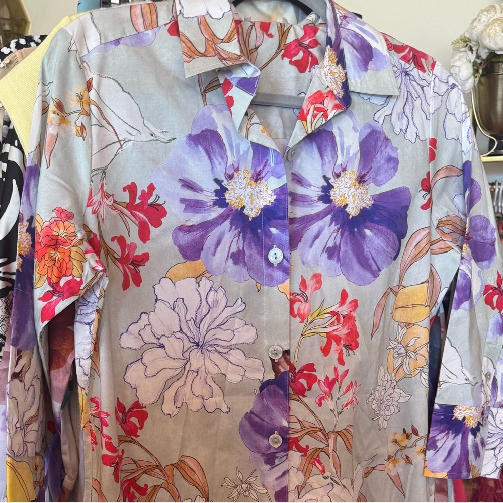 Hinson Wu Charlotte 3/4 Sleeve Watercolor Floral Dress, Current, Regular $350 - Picture 5 of 5